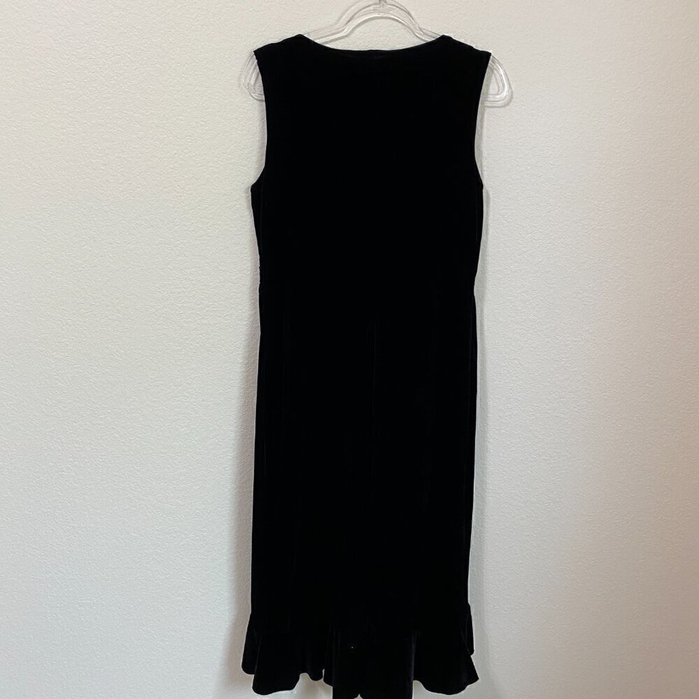 Vintage Studio Black Burnout Velvet Midi Dress Whimsigoth Dark Romantic Goth L - Picture 7 of 8